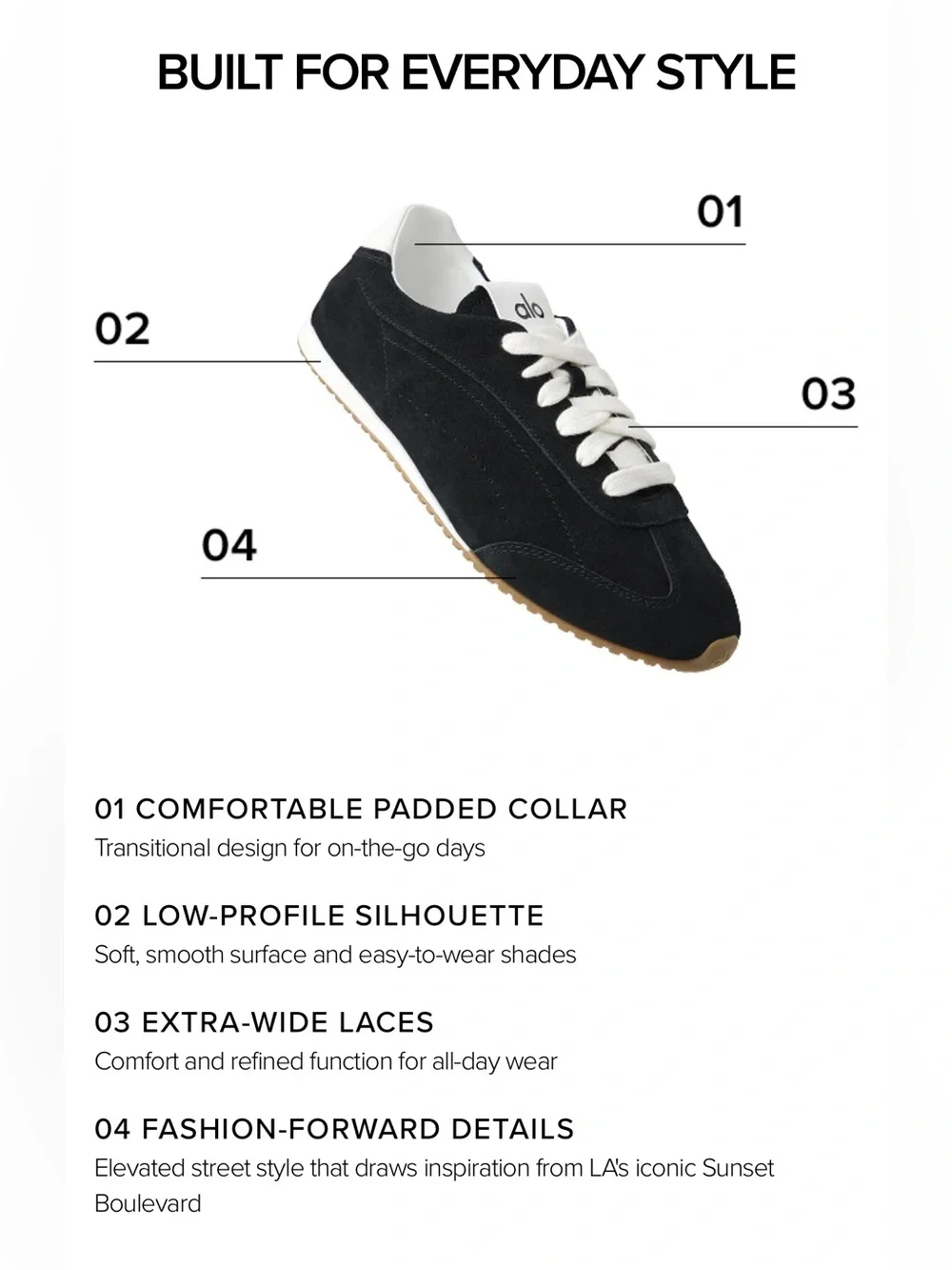 ALO Sunset Sneaker - Black